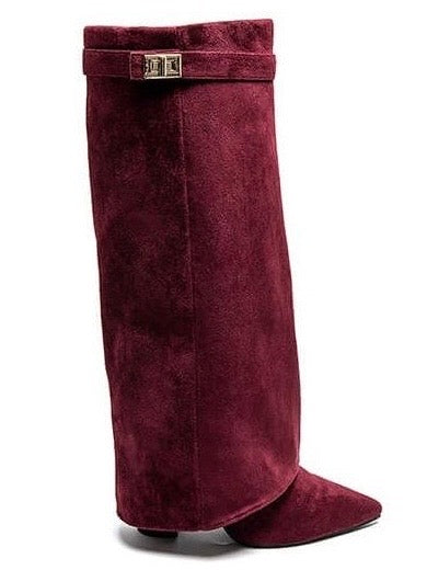 Bianca | Botas de ante burdeos