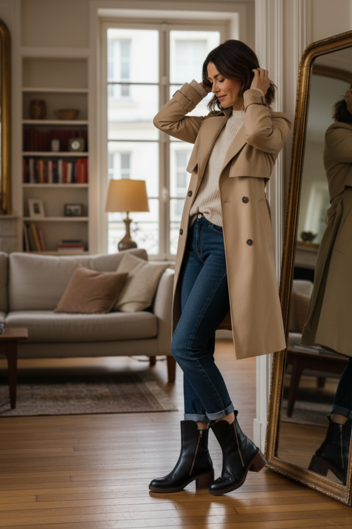 Alma | Botas de cuero con tacón cuadrado