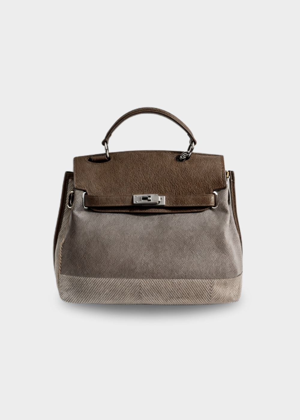 Emilia - Bolsa de lona en piel de vaca