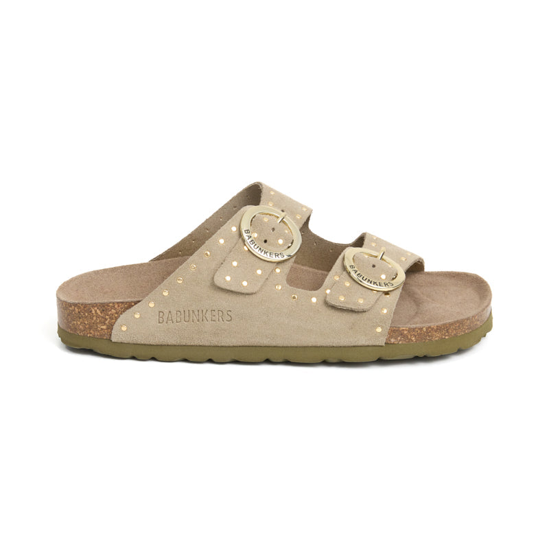 Sandalia Bari Glam Crudo Caqui para Mujer Babunkers by Billowy