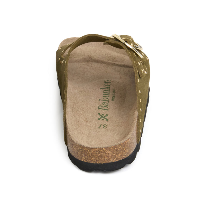 Sandalia de mujer Bari Glam en color caqui, Babunkers by Billowy