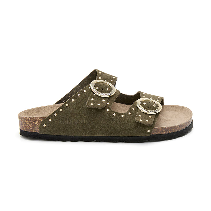 Sandalia Bari Glam Verde Oliva para Mujer Babunkers by Billowy