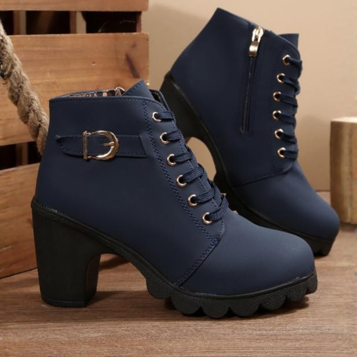 Chloe | Botines elegantes de caña baja con cordones