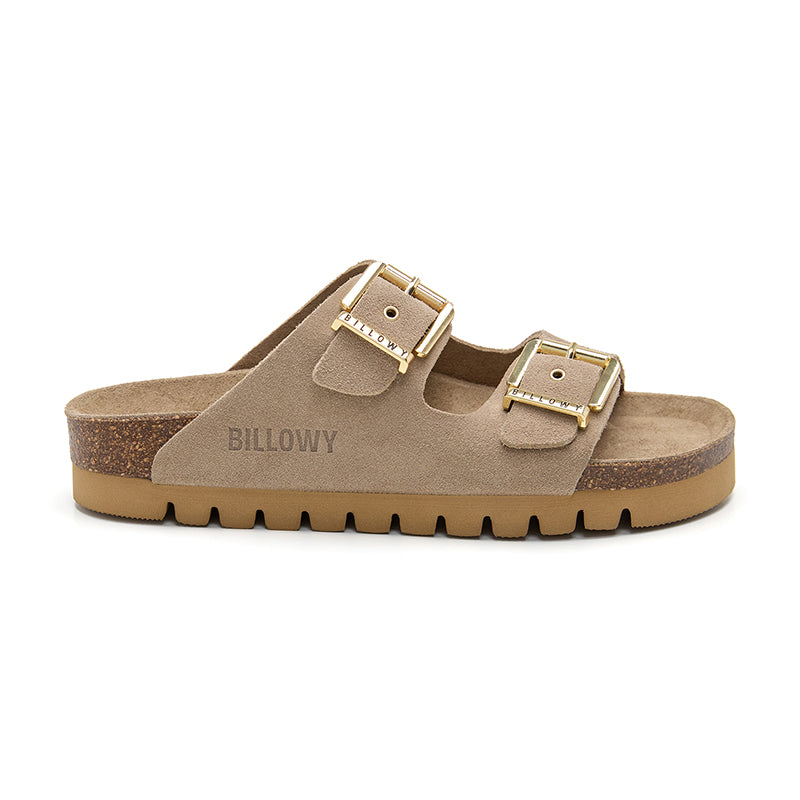 Sandalia Malibú de plataforma color arena beige para mujer