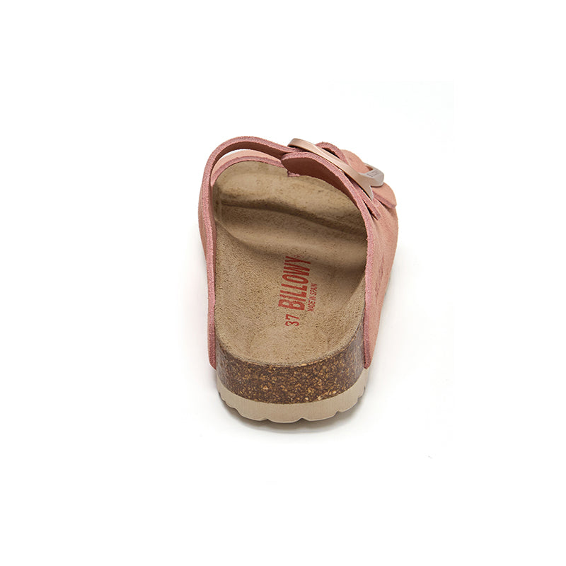 Sandalia Malibú de piel color salmón para mujer