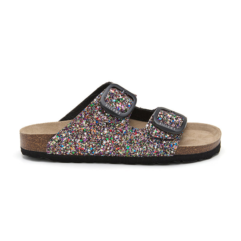 Sandalia Malibú multicolor negra para mujer