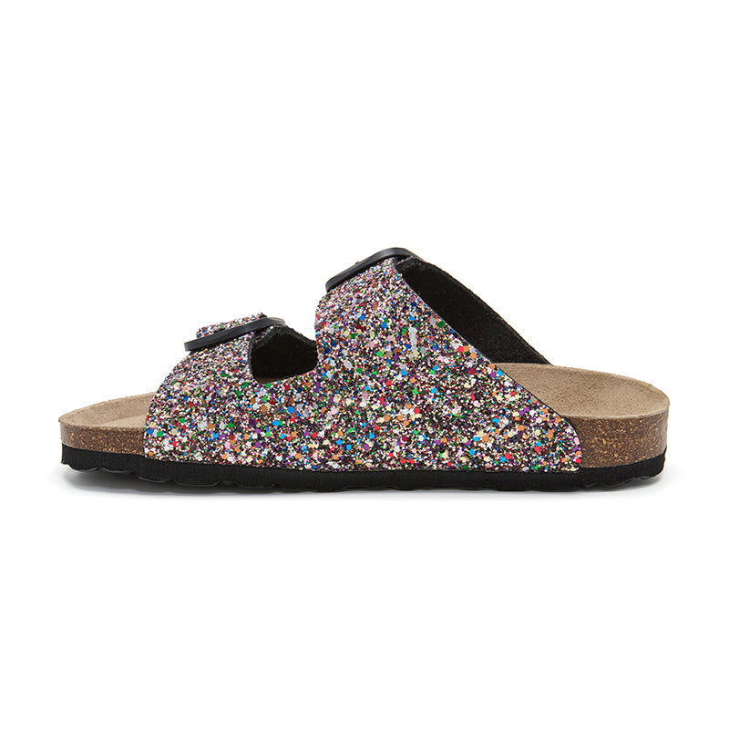Sandalia Malibú multicolor negra para mujer