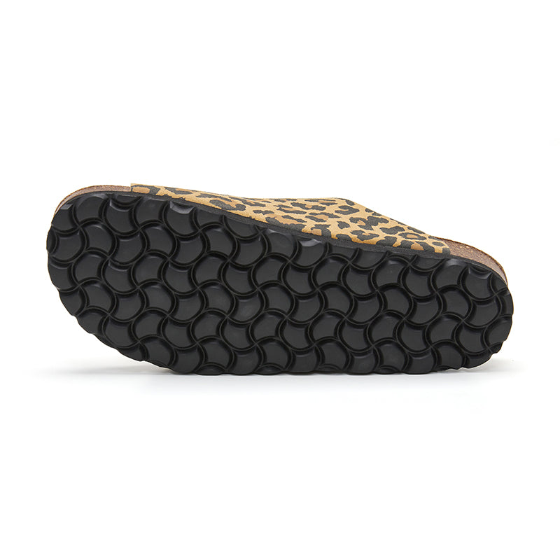 Sandalia Malibú de leopardo marrón para mujer