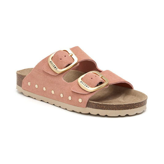 Sandalia Icon Malibú de piel color salmón para mujer