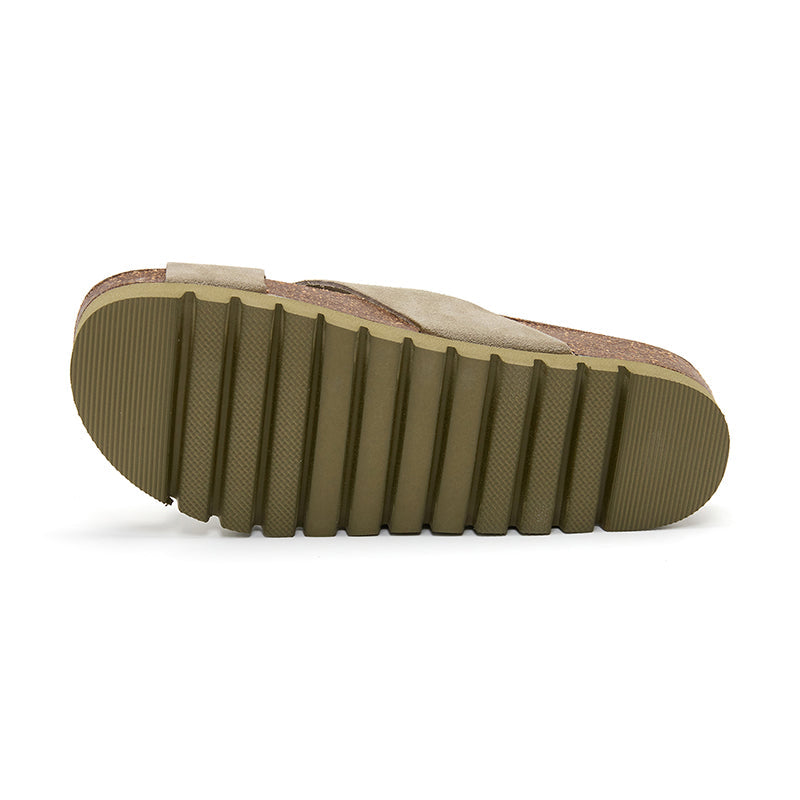 Sandalia Golden Bay en color crudo y caqui para mujer