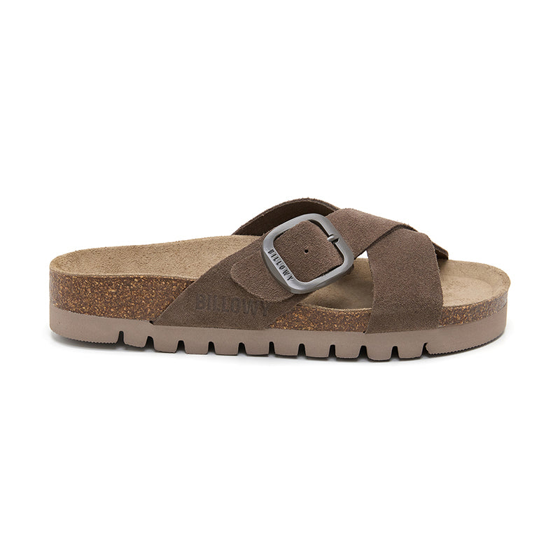 Sandalia Golden Bay de piel marrón para mujer