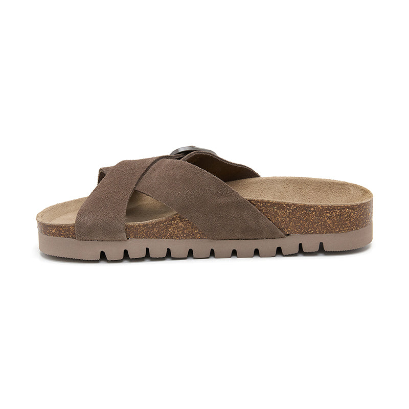 Sandalia Golden Bay de piel marrón para mujer
