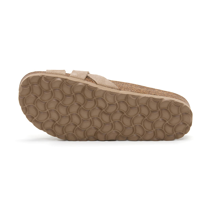 Sandalia Monterey beige y marrón para mujer