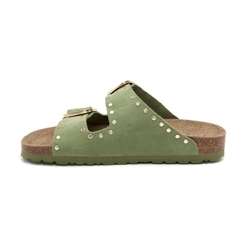 Sandalia Malibu Glam Verde Bosque para Mujer