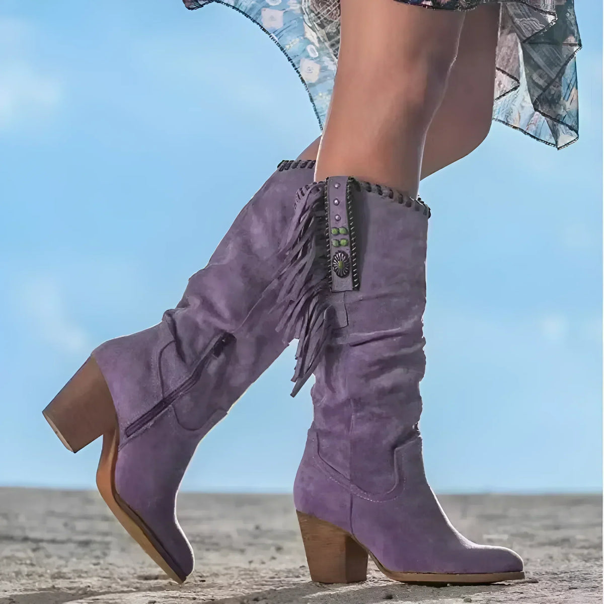 Noa | Botas vaqueras clásicas con flecos
