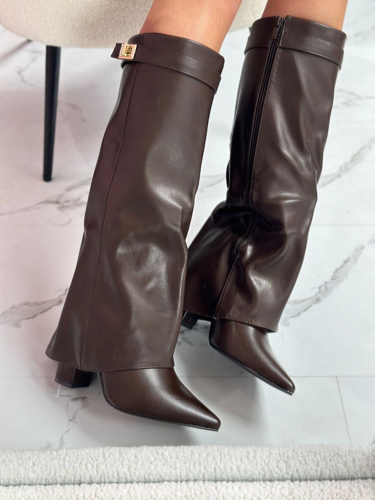 Lara | Botas de cuero marrón