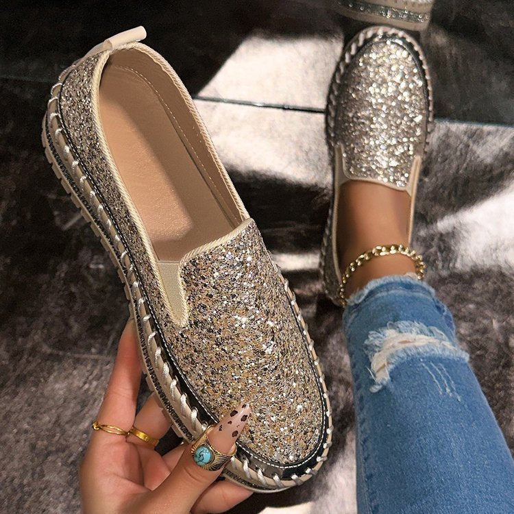 Sira | Mocasines de purpurina sin cordones y a la moda para uso diario