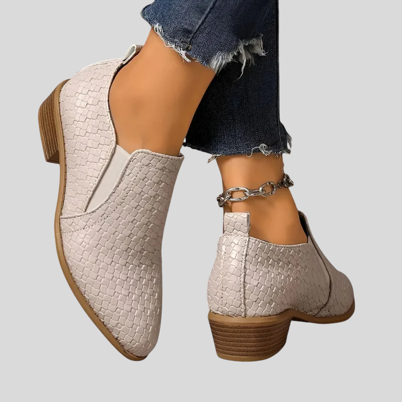 Luna | Botines trenzados con tacón de bloque