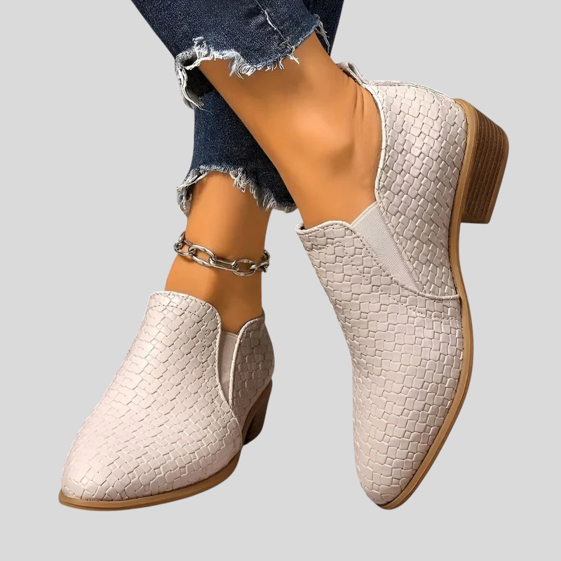 Luna | Botines trenzados con tacón de bloque