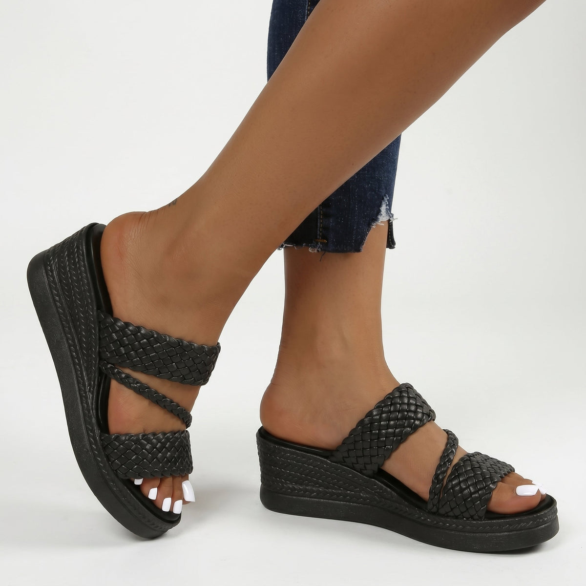 Diana - Sandalias de tiras entrelazadas
