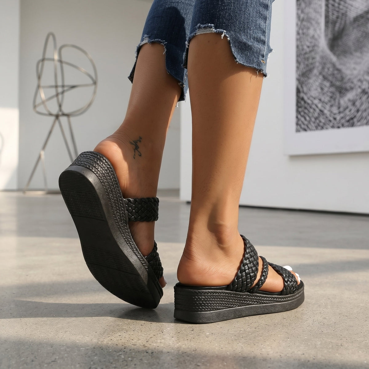 Diana - Sandalias de tiras entrelazadas