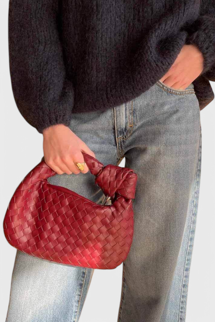 Sage Mini Woven Satchel Bag